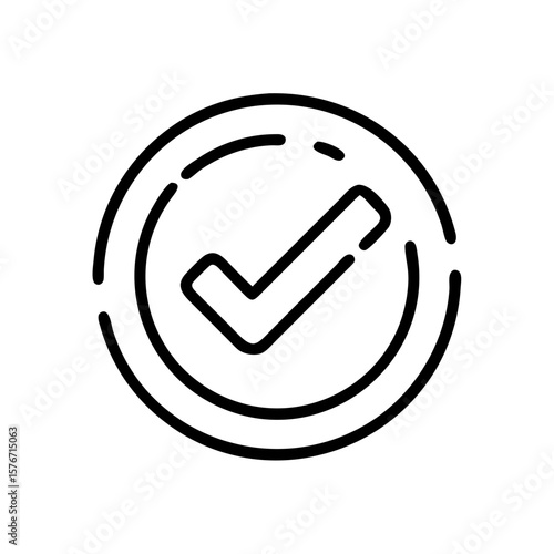 A simple and elegant check mark icon in a modern, minimalist style, perfect for conveying approval or validation.