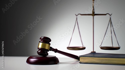 Wallpaper Mural Gavel and Scales of Justice on White Surface with Legal Book Law and Justice Concept Close Up Wooden Hammer with Bronze Scale on Neutral Background Torontodigital.ca