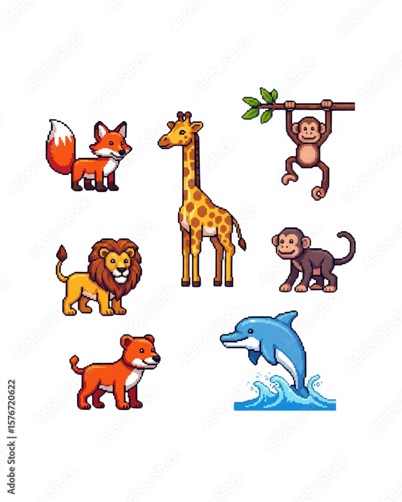 Fototapeta premium set of cartoon animals