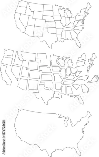 
Illustration vector graphic map of united states of america outline with transparent background and can be separated into sections.