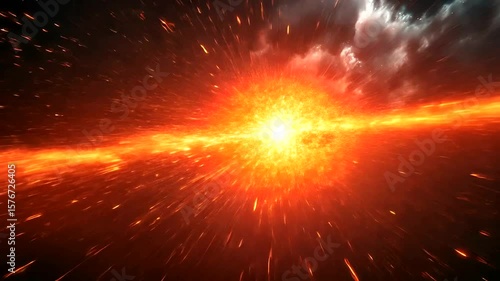 Wallpaper Mural Spectacular Explosion Effect with Fiery Sparks and Intense Light Streaks Overlay Torontodigital.ca