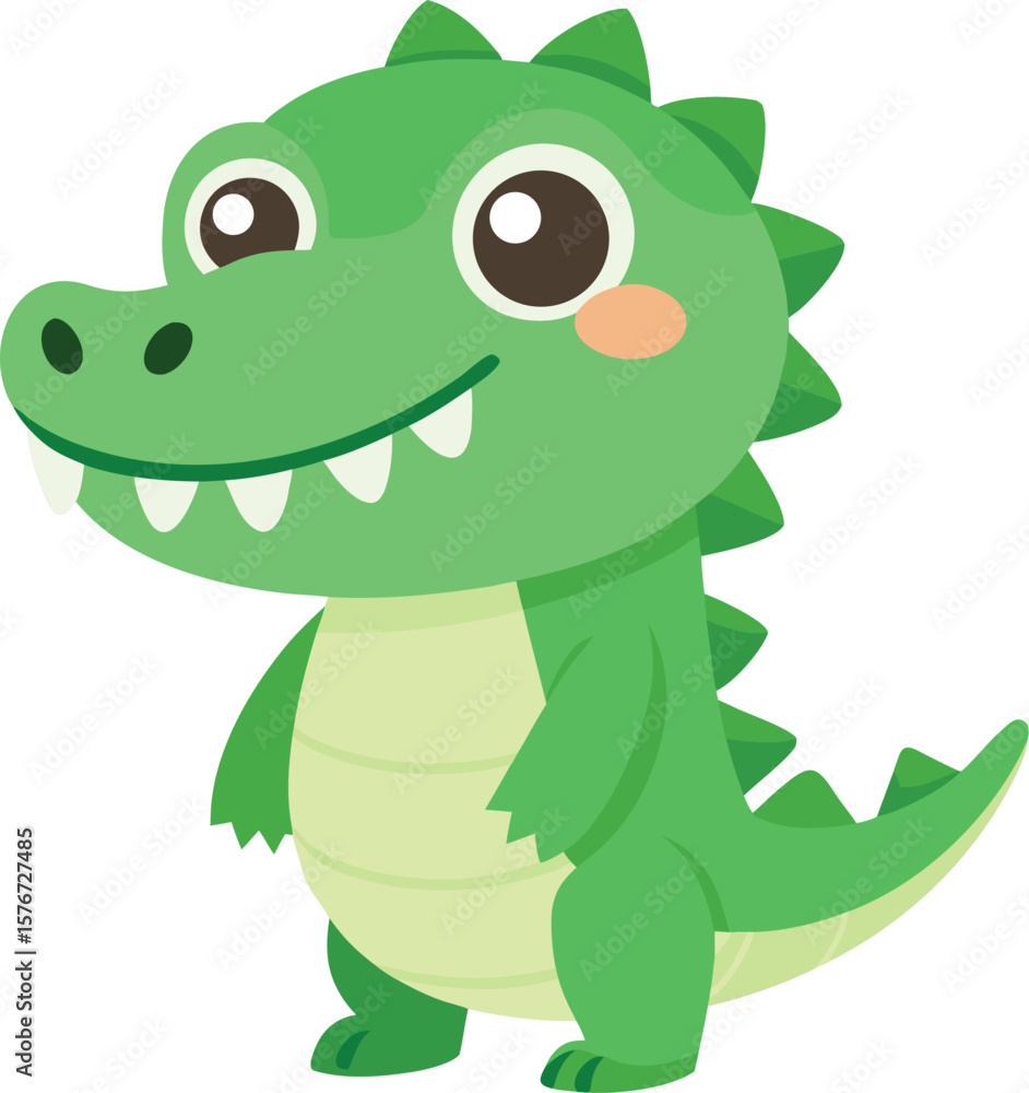 Fototapeta premium Adorable Crocodile Vector Cartoon