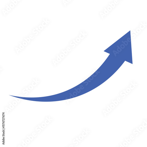 Blue arrow pointing upwards and to the right indicating growth and progress Free Download Blue arrow pointing upwards and to the right indicating growth and progress - GFXLoad
