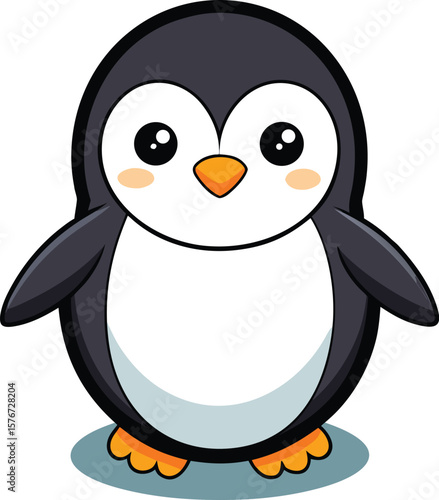 Cute Cartoon Penguin Vector Illustration