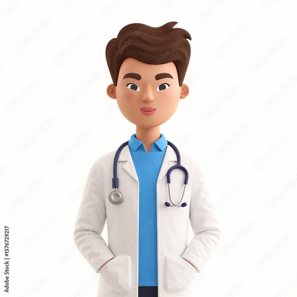 Doctor Icon with Stethoscope – Medical Character Illustration Doctor Icon with Stethoscope – Medical Character Illustration