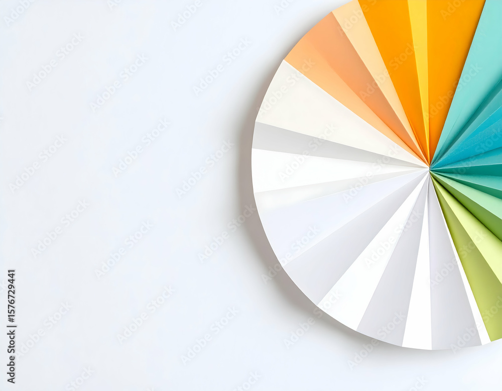 Obraz premium Color palette guide with rainbow swatches and design samples on white background