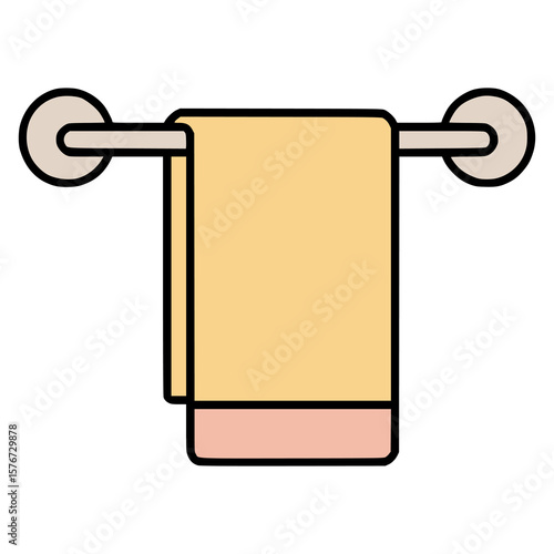 towel rail accessories flat color vector illustration template design