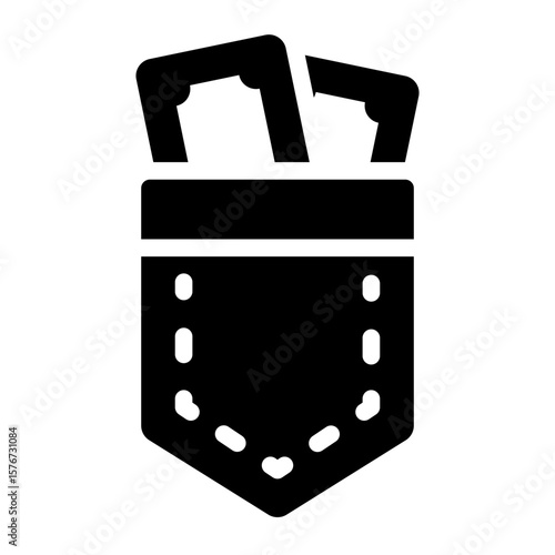 Money in Pocket glyph icon