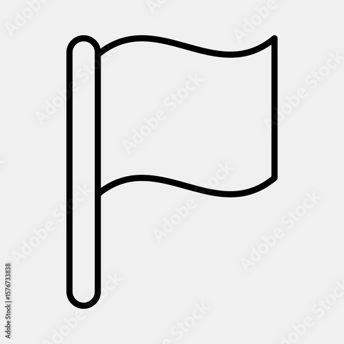 Icon surrender flag. Military and war elements. Icon in line style.