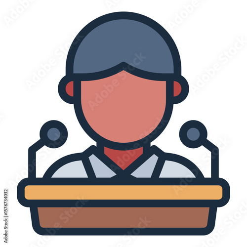 politician figure filled line icon for public bribe or corruption filled line icon