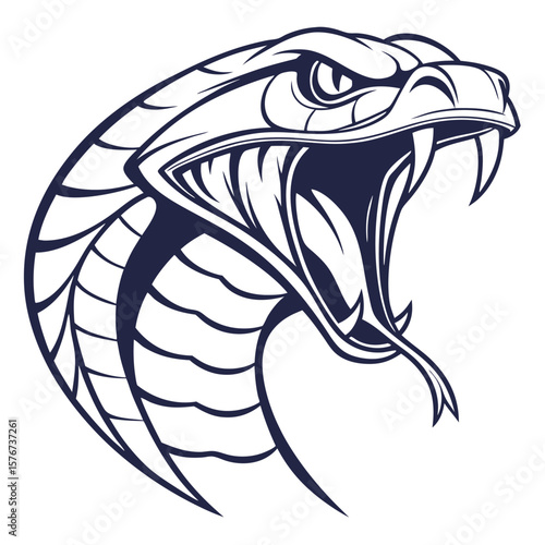 Aggressive snake head graphic