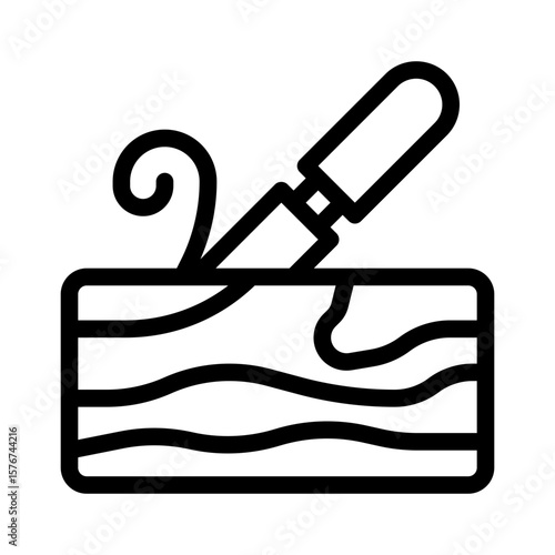 chisel line icon