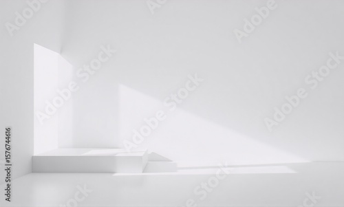 Wallpaper Mural Minimalist white interior with soft light casting shadows, creating serene atmosphere. Torontodigital.ca