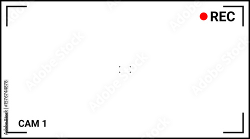 Recording indicator red dot video camera screen display CAM 1 REC status active filming production broadcast movie television filming progress