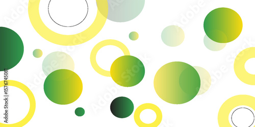 Yellow and green circle banner background.