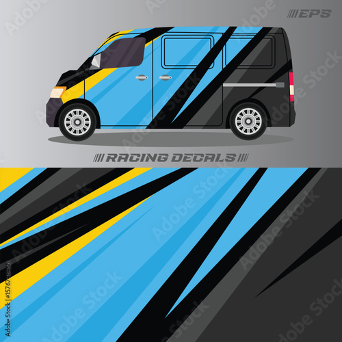Racing car decal stickers with cool minimalist designs