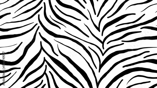 Abstract black and white zebra stripe pattern seamless background