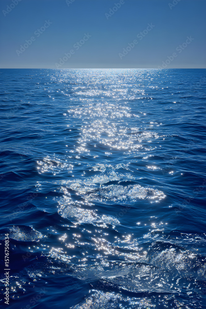 Fototapeta premium Eternal Blue: The Infinite Serenity and Power of the Vast Ocean Landscape