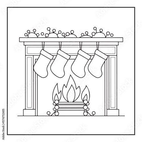 Christmas Coloring Book Pages, Kids, Adults, Teens, Black and white Drawing, Line Art, Vector Illustration, bold and easy, Coloring book, Coloring Pages, Printable Designs