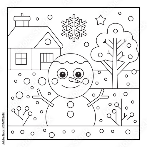 Christmas Coloring Book Pages, Kids, Adults, Teens, Black and white Drawing, Line Art, Vector Illustration, bold and easy, Coloring book, Coloring Pages, Printable Designs