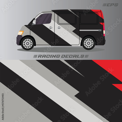 Racing car decal stickers with cool minimalist designs