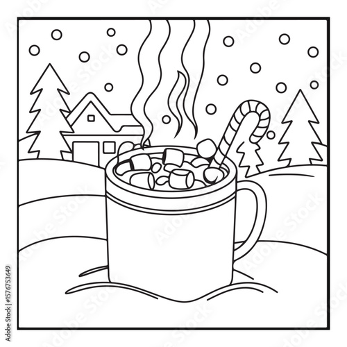 Christmas Coloring Book Pages, Kids, Adults, Teens, Black and white Drawing, Line Art, Vector Illustration, bold and easy, Coloring book, Coloring Pages, Printable Designs