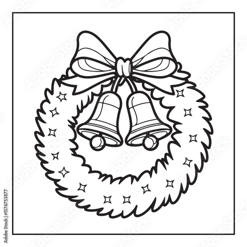 Christmas Coloring Book Pages, Kids, Adults, Teens, Black and white Drawing, Line Art, Vector Illustration, bold and easy, Coloring book, Coloring Pages, Printable Designs