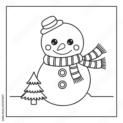 Christmas Coloring Book Pages, Kids, Adults, Teens, Black and white Drawing, Line Art, Vector Illustration, bold and easy, Coloring book, Coloring Pages, Printable Designs
