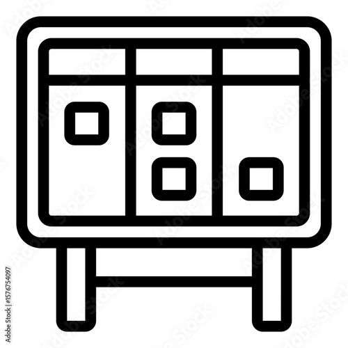 kanban board outline icon for task workflow planning project