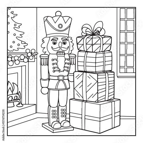 Christmas Coloring Book Pages, Kids, Adults, Teens, Black and white Drawing, Line Art, Vector Illustration, bold and easy, Coloring book, Coloring Pages, Printable Designs