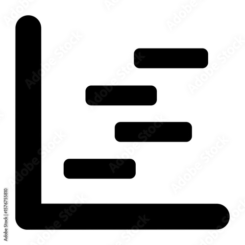 gantt chart glyph icon for visual project timeline planning