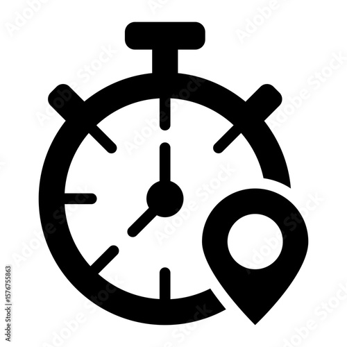 time tracking glyph icon for monitoring project task duration