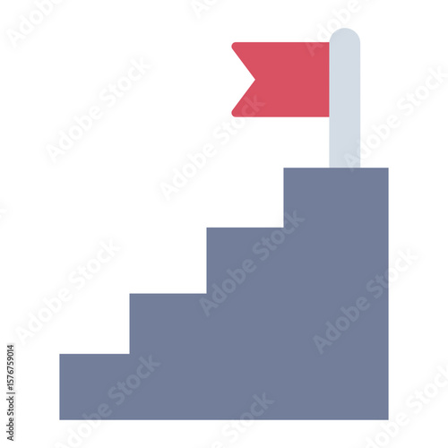milestone step flat icon for project achievement tracker