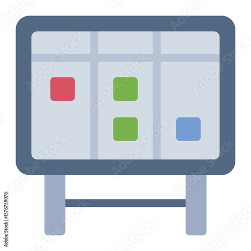 kanban board flat icon for task workflow planning project