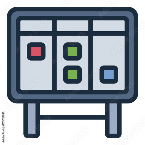 kanban board filled line icon for task workflow planning project