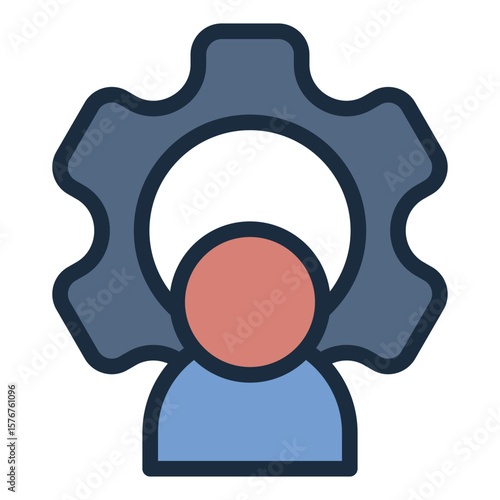 management role filled line icon for task and project leadership