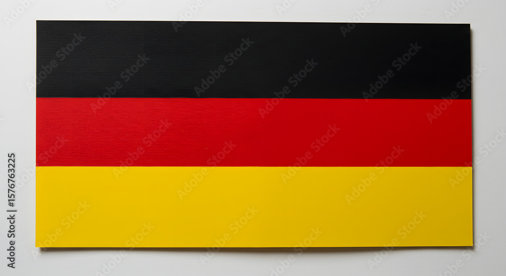 Naklejka premium The national flag of Germany. A horizontal tricolor of black, red, and gold (yellow), symbolizing Germany's unity, justice, and freedom.