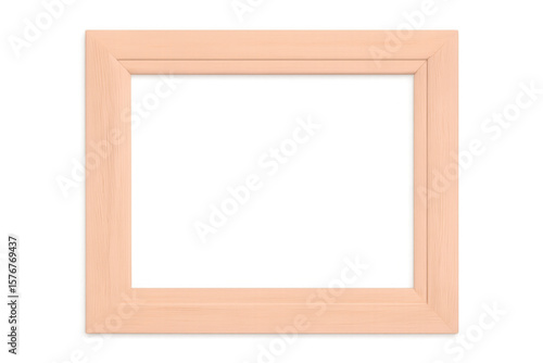 Simple light wooden picture frame with transparent background  perfect for showcasing artwork or photographs
