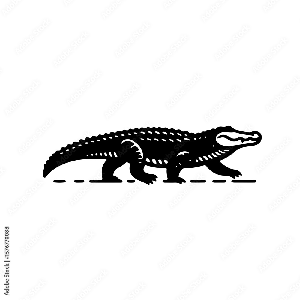 Side View Crocodile Line Art Side View Crocodile Line Art