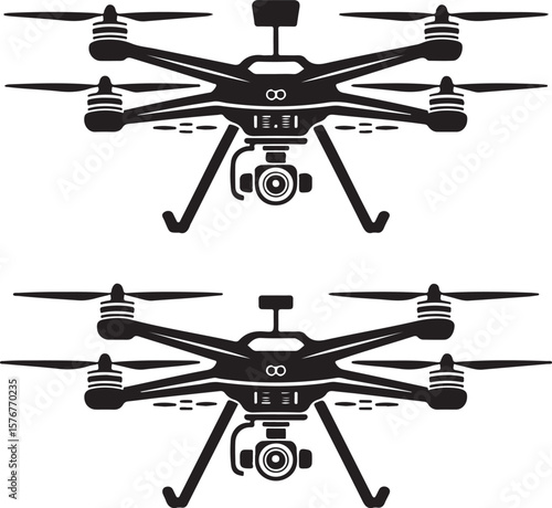 Modern Drone Silhouette

QuadCopter Flying Silhouette

Aerial Drone Vector Design

Remote Control Drone Illustration

Drone Photography Silhouette