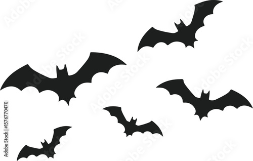 Halloween bats set vector illustration 