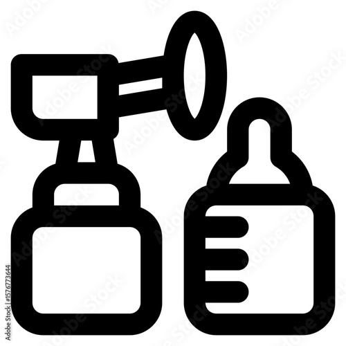 Breast Pump and Baby Bottles Icon