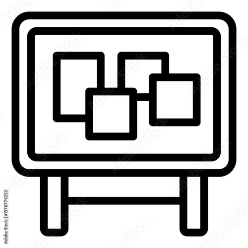 moodboard arrangement outline icon for creative  ideas