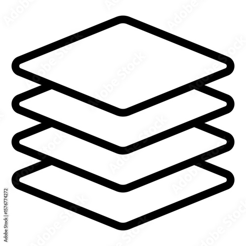 multi layer outline icon for design visualization