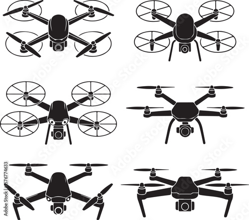 Modern Drone Silhouette

QuadCopter Flying Silhouette

Aerial Drone Vector Design

Remote Control Drone Illustration

Drone Photography Silhouette