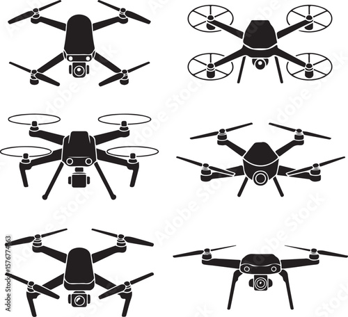 Modern Drone Silhouette

QuadCopter Flying Silhouette

Aerial Drone Vector Design

Remote Control Drone Illustration

Drone Photography Silhouette