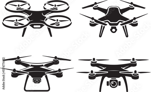 Modern Drone Silhouette

QuadCopter Flying Silhouette

Aerial Drone Vector Design

Remote Control Drone Illustration

Drone Photography Silhouette