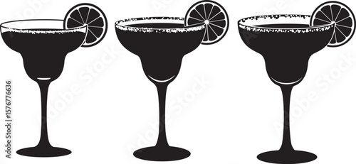 Margarita glass filled with a refreshing drink silhouette
