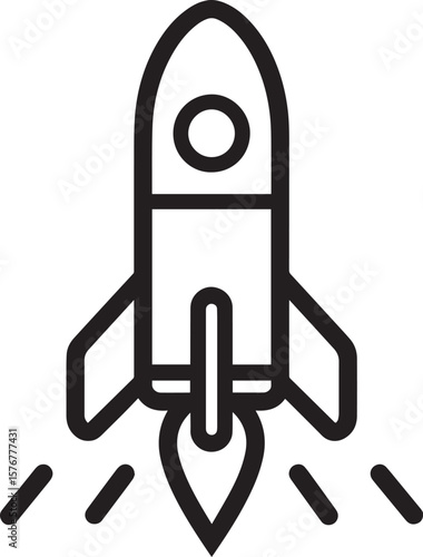 nuclear warhead. side view. Outline only icon. minimal. blank background. icon black vector illustration