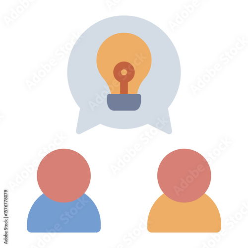 team flat icon for creative design thinking session